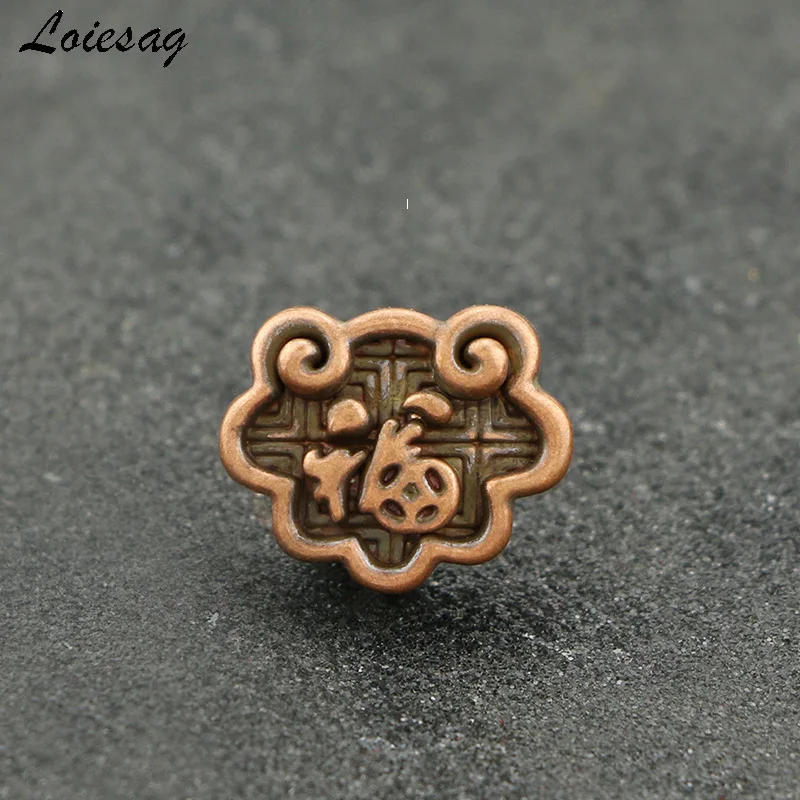 Chaoai 3D Process Red Copper Used Xiangyunfu Lock Transfer Bead Red Rope Hand String DIY Accessories Red Copper Separation Beads