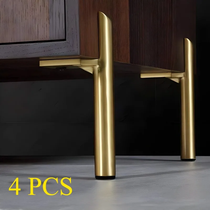 4pcs Modern Golden Metal Furniture Legs - Versatile for Coffee Tables Kitchen Cabinets & Sofa Feet