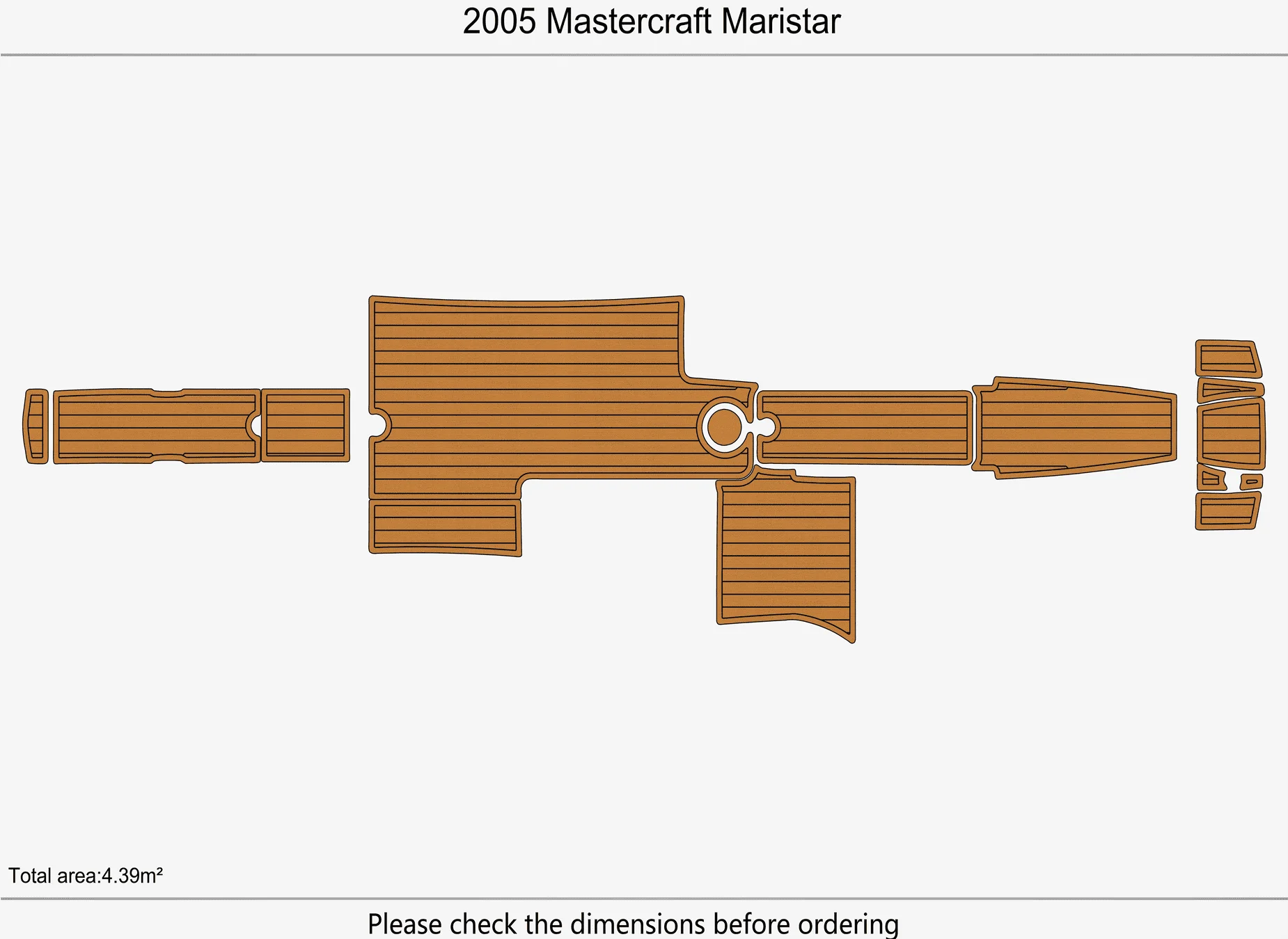 Anti-Skid EVA Faux Teak Self-Adhesive 6mm Boat Decking Pad for 2005 Mastercraft Maristar Yacht Cockpit Durable Marine Flooring