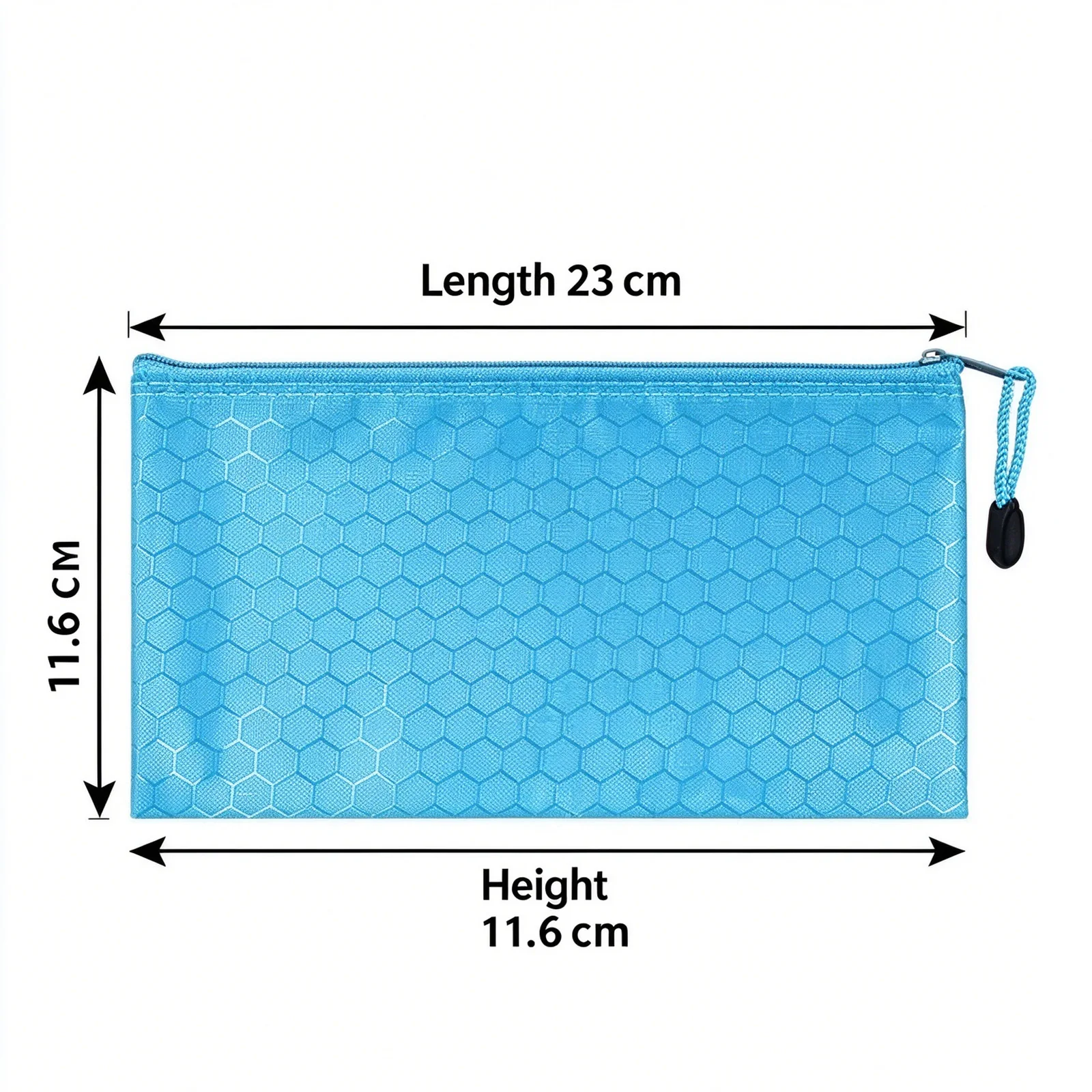 Hexagon Oxford Zipper Pouch 23×11.6cm 12 Colors Portable Pencil Case Stationery Storage Bag Multi-purpose Document Cosmetic Smal
