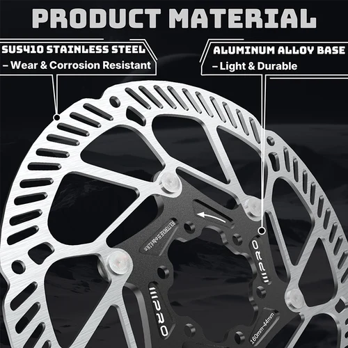 Imagen 2 del producto IIIPRO Rotor de bicicleta 140/160/180/203MM Rotor flotante de bicicleta disco de freno de bicicleta de montaña de carretera 160mm rotores de frenos de bicicleta 6 pernos