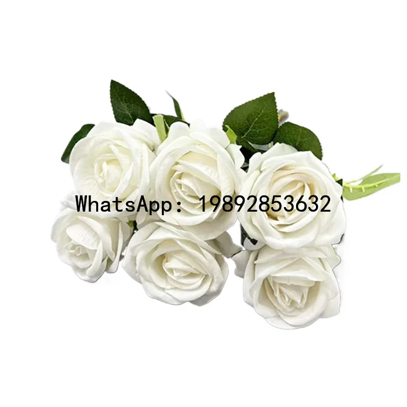 

Xl single stem faux rose with flocked petals, artificial wedding flowers, floral arrangement, fake flowers, 10-piece set
