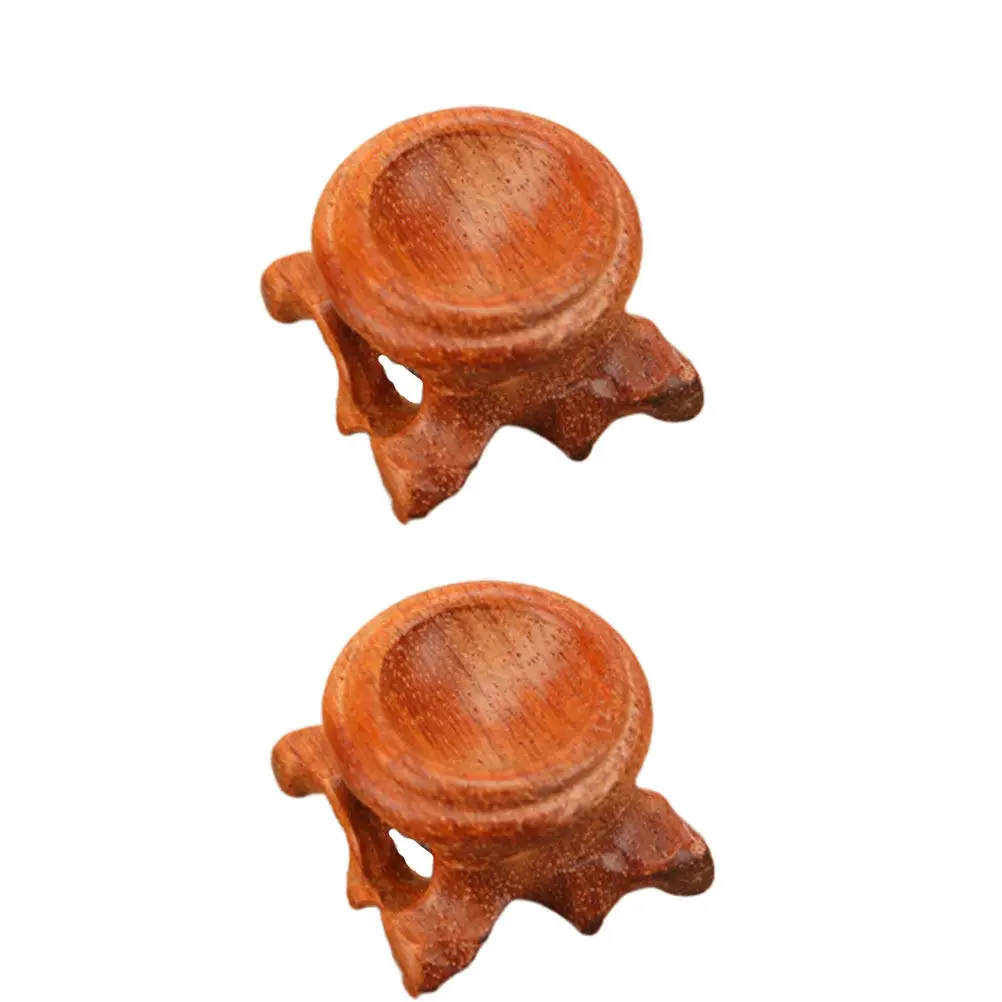 2Pcs Santos Rosewood Crystal Ball Base Solid Wood Vintage Style Display Stand for Crystal Balls Home Hotel Store Decoration