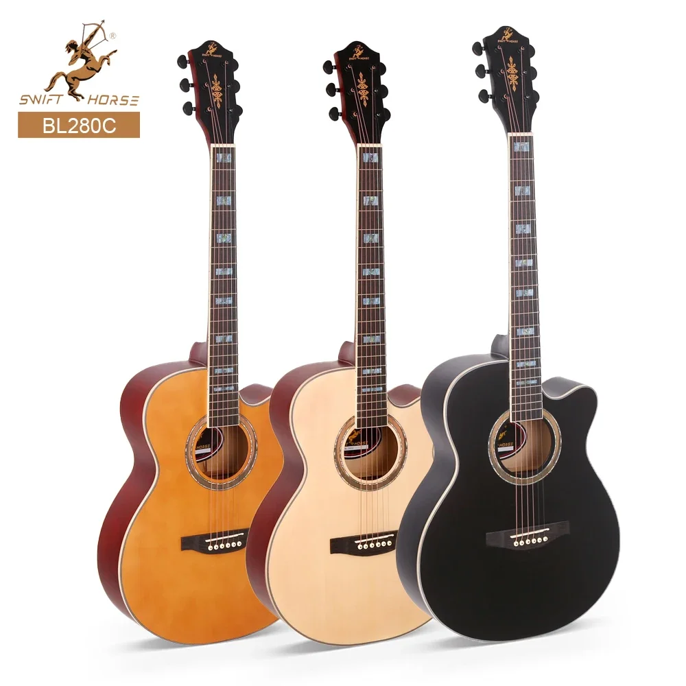 China Hot selling Wholesale Factory price Acoustic Guitar 40 Inch Spruce Top Agathis Back acoustic Guitar Accept OEM ODM