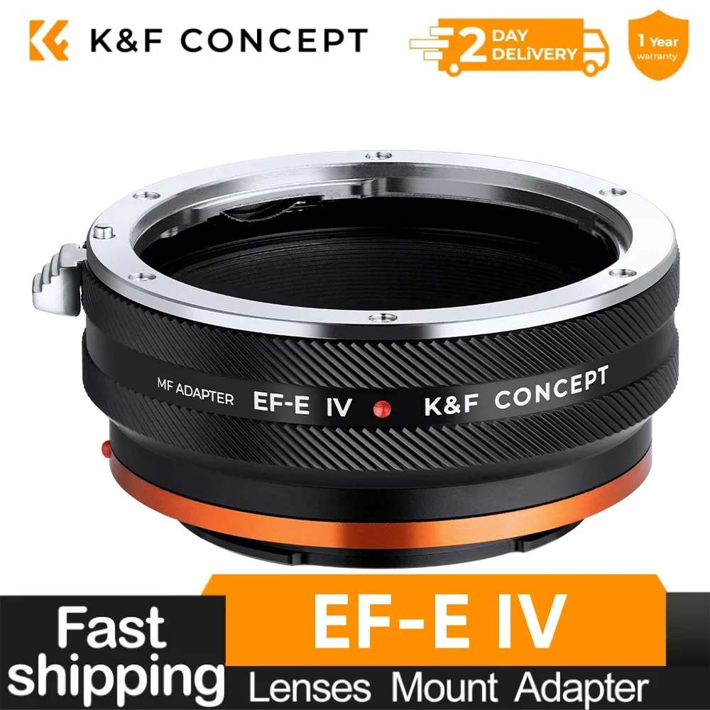 K&F Concept EF-E PRO Canon EOS EF Mount Lens to Sony E FE Mount Camera Adapter Ring for Sony A6400 A6500 A6600 A7II A7SI NEX-5N