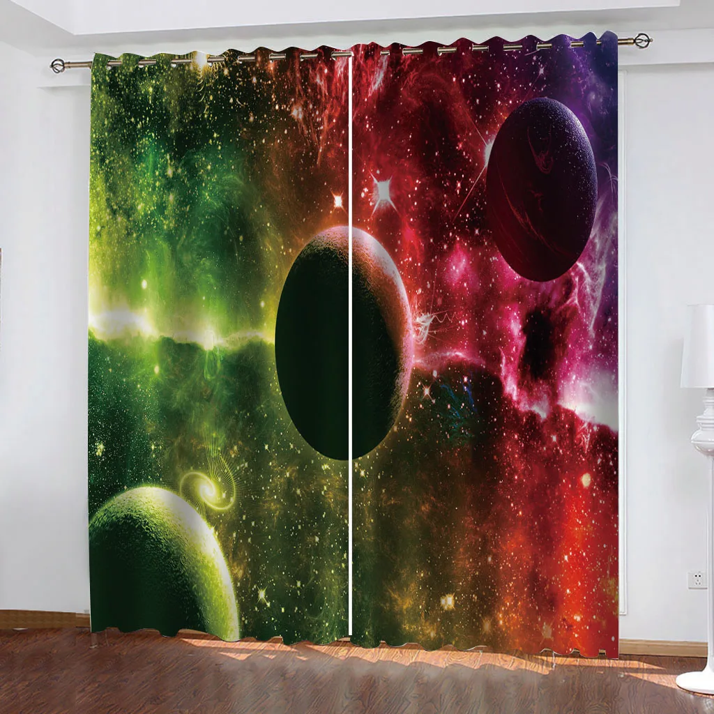 

Luxury Blackout 3D Window Curtain For Living Room Starry sky Stars curtains soundproof windproof curtains