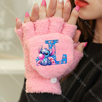 Stitch Disney Kids Cute Gloves Boys Girls Unisex Cartoon Letter Half Finger Flip Gloves Fashion Winter Christmas Birthday Gifts