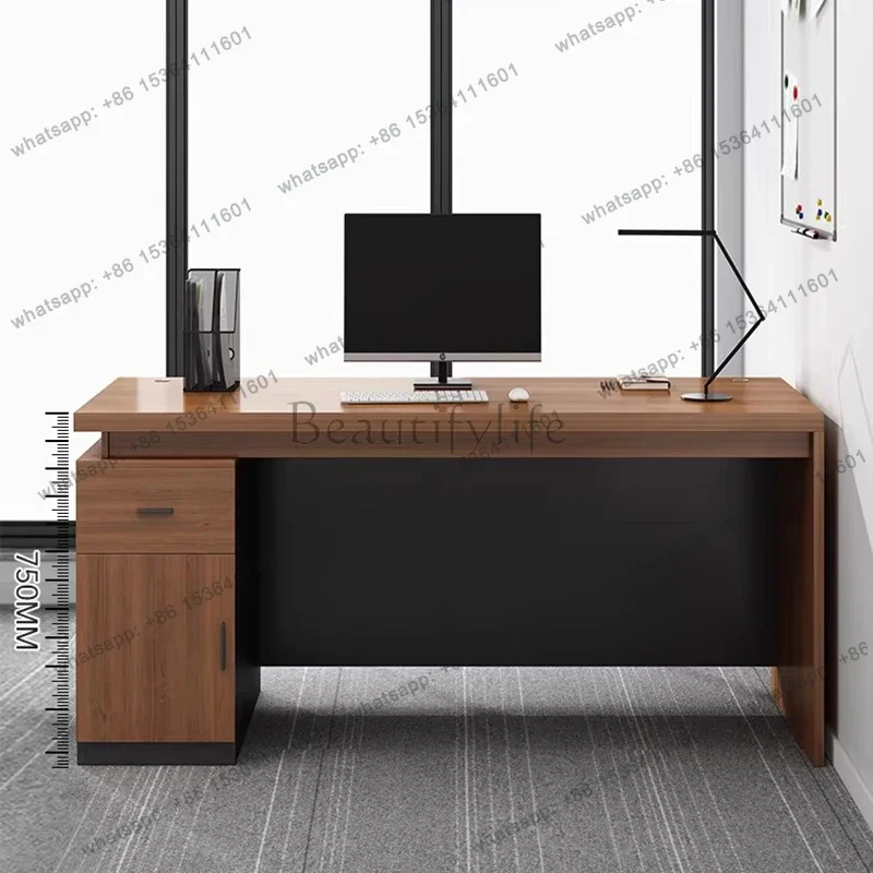 FG11Executive Wooden Office Desk Drawer Modern Design Large Office Desk Minimalist Decoration Nordic Escrivaninha Trendy Furnitu
