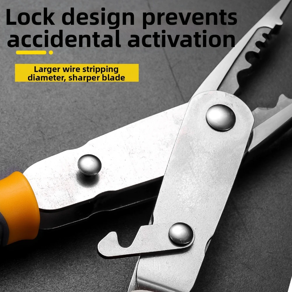 

Wire Stripper Pliers with Adjustable Head and Comfortable Grip for Precision Electrical Stripping and Crimping