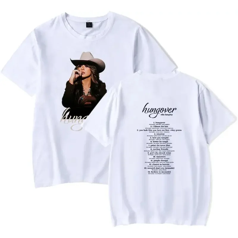 2025 yiyi2025yiyiElla Langley T-Shirt Hungover Album Merch für Männer und Frauen T-Shirt Kurzarm Top T-Shirt
