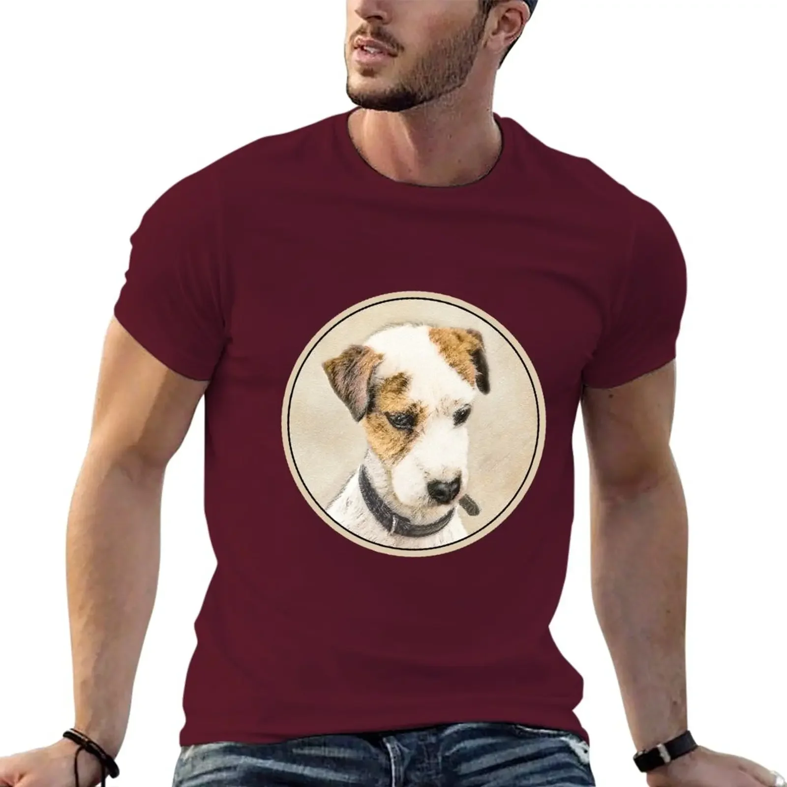 Graphic Tees Aesthetic Clothes Men's T-shirt Parson Jack Russell Terrier T-Shirt Blank Clothing Oversized Harajuku Summer Funny