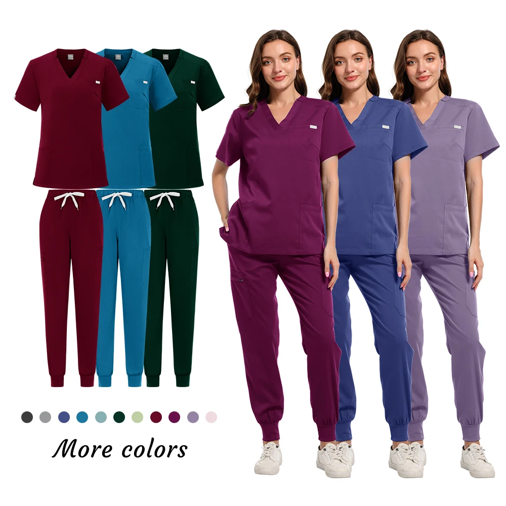 

Multi-color operating room overalls set Doctor and nurse Laboratory Surgical gowns Medical nursing uniforms Clinical