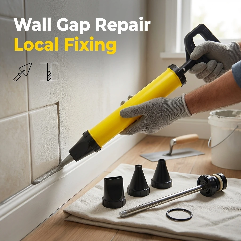 Caulking Gun Grouting Mortar Sprayer Applicator Tool Cement Filling Kit with 4 Nozzles for DIY Home Renovation Masonry Repair