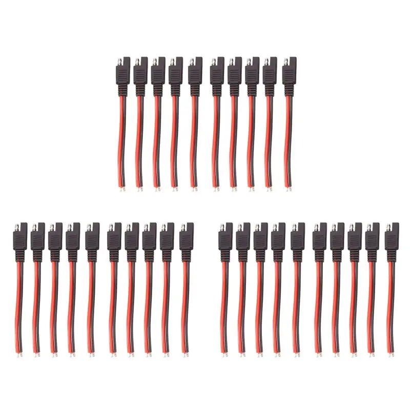 A25P 30PCS 15CM SAE 2 Pin Quick Connector Disconnect Plug 14AWG SAE Extension Cable Wire Harness For Motorcycle Solar Panel