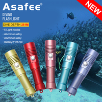Asafee DT40 Professional Diving Flashlight Portable SST40 LED 2000LM Scuba Lamp Underwater 251m Torch IPX8 Waterproof Dive Light