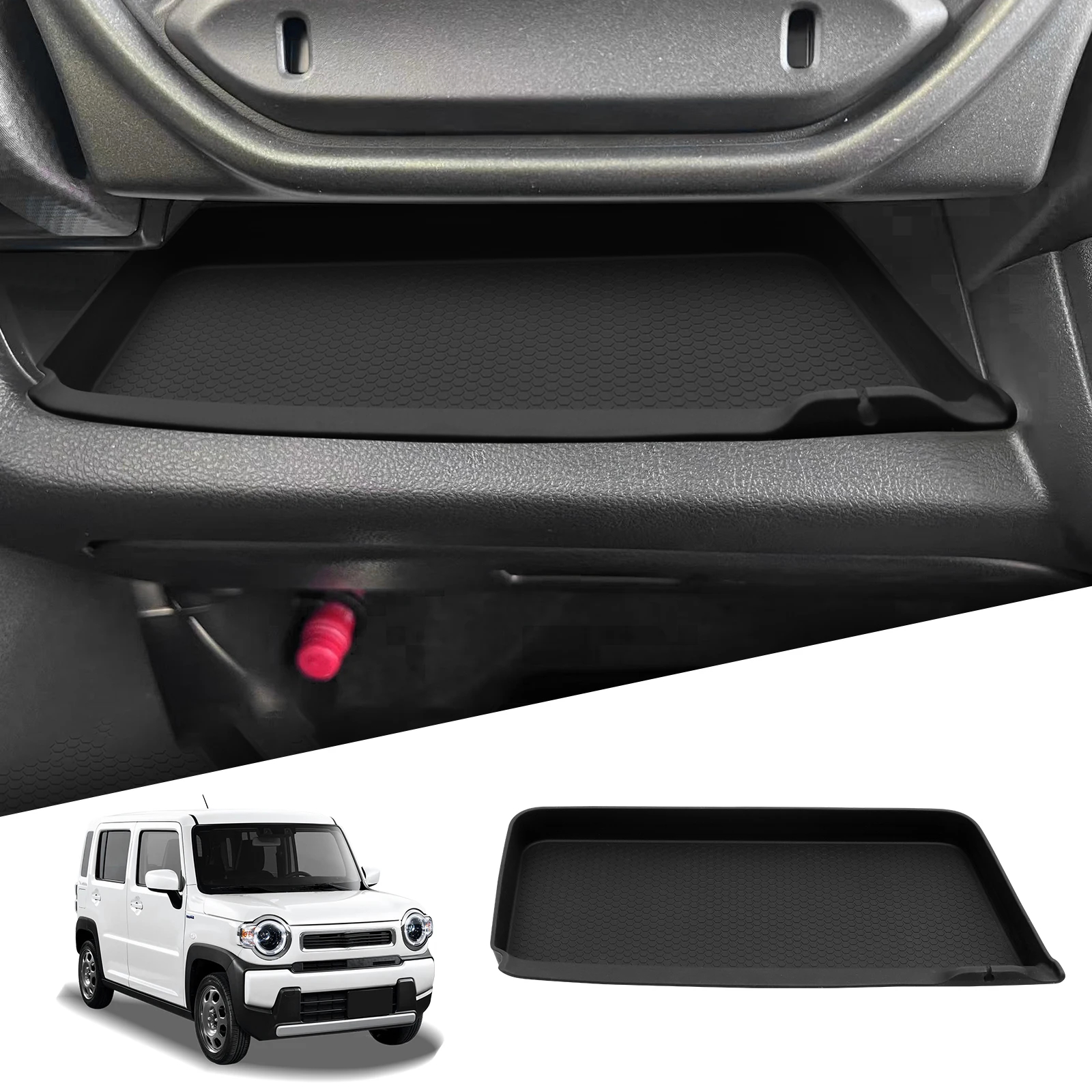 

Smabee for Suzuki HUSTLER 2021-2025 Car Copilot Dashboard Storage Box Tray Silicone Organizer Interior Accessories ﻿Black