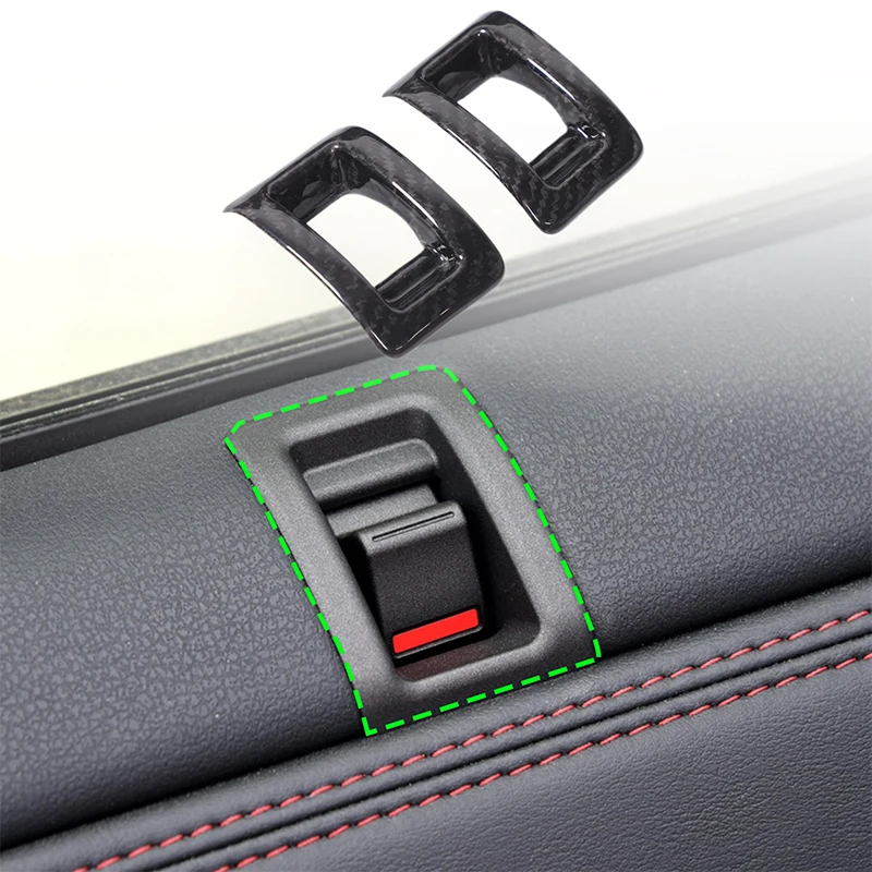 For Nissan GTR R35 2008-2016 Real Carbon Fiber Car Inner Door Lock Buttom Panel Cover Decoration Car Interior Accessories
