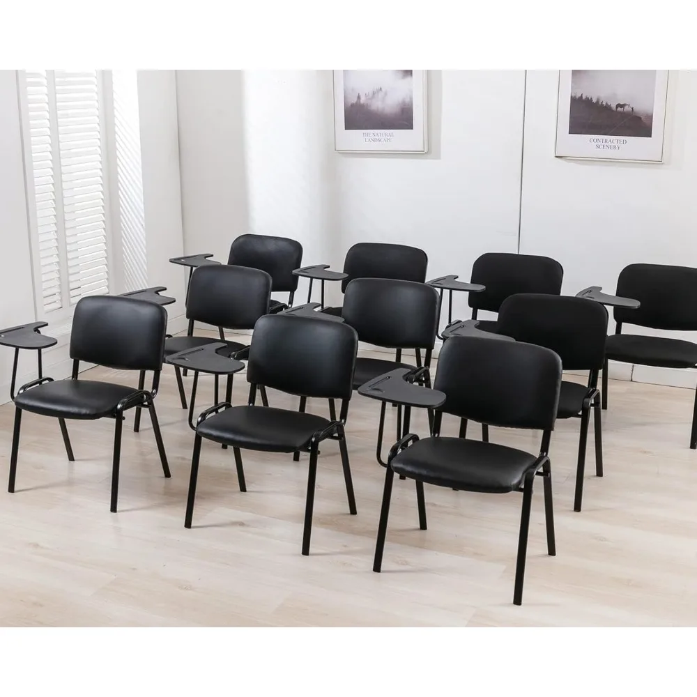 

Mesh Office Waiting Room Guest Nesting Stacking Chairs，Black Tablet Arm Chairs Set of 10