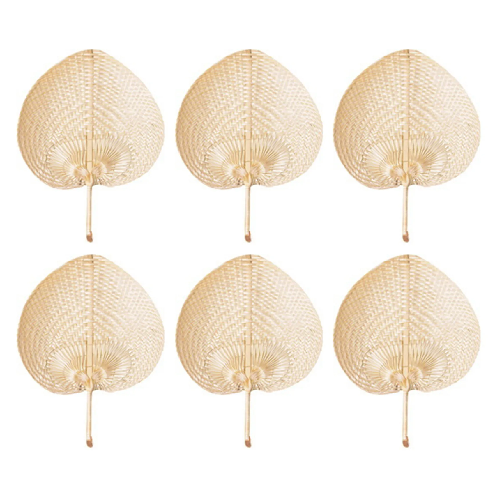 Customer Favorite Natural Handmade Straw Fan Hand-Woven Palm Leaf Hand Woven Summer Cooling Mosquito Repellent Hand Fans Farmhou
