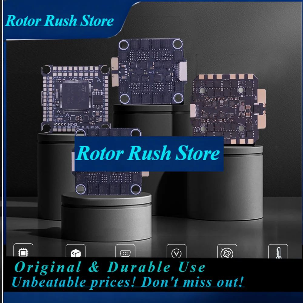 RoRuSHPXGRC 30.5x30.5mm H743 Flight Controller ICM42688P With 60A/70A/80A 4in1 Brushless ESC Stack For For FPV Freestyle Racing