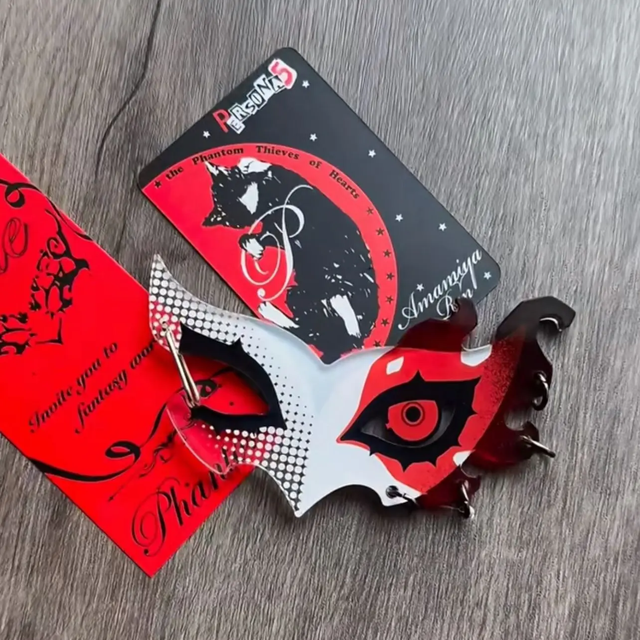 Amamiya Ren أنيمي المفاتيح المرأة قناع سلسلة مفاتيح مصنوعة من الأكريليك رجل تسلق الجبال مشبك مفتاح قلادة عصابة اكسسوارات صديق هدية #6