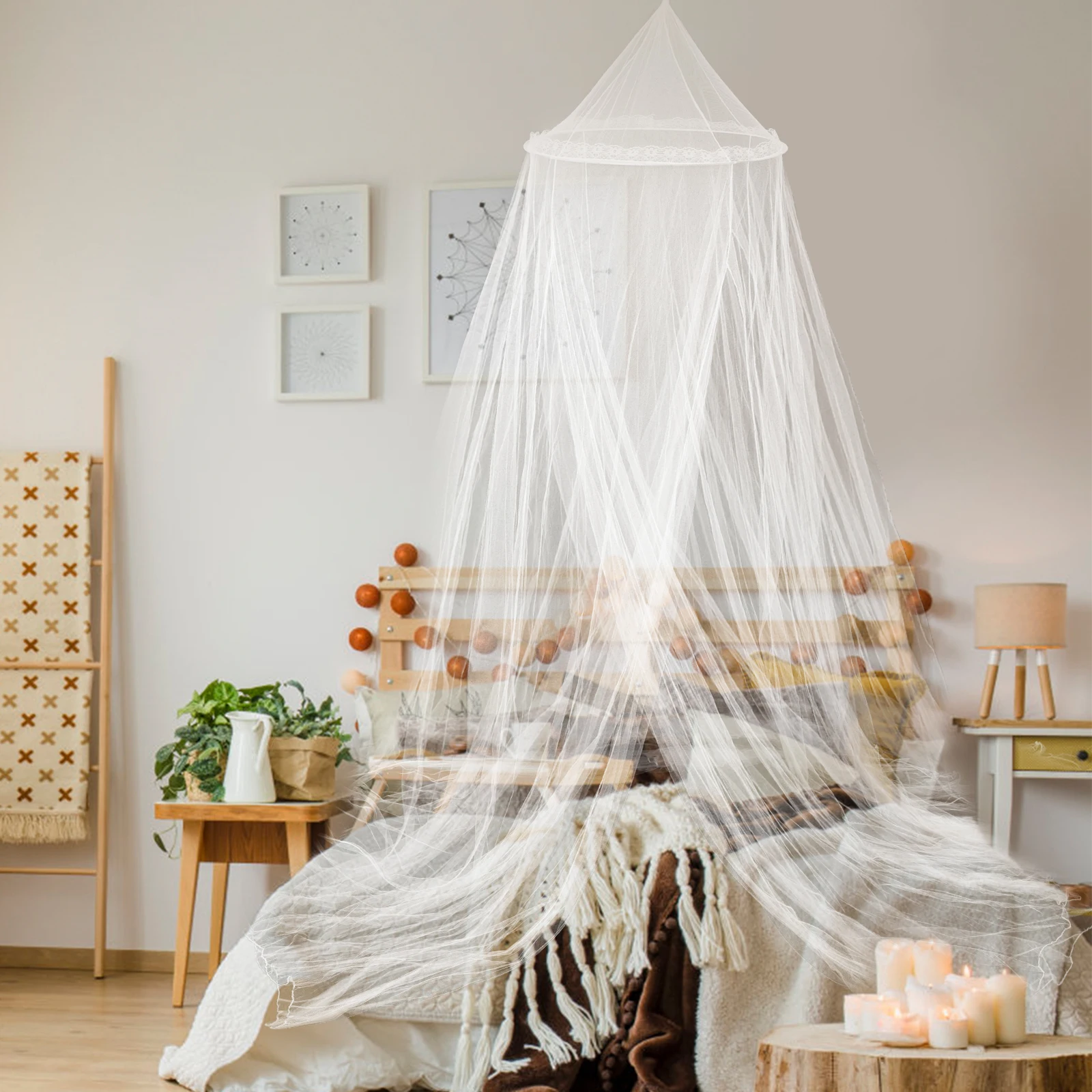 

Large Dome Mosquito Net Cotton Bed Canopy Ceiling Canopy Mosquito Bed Net for Baby Room Dormitory Comfortable Sleep