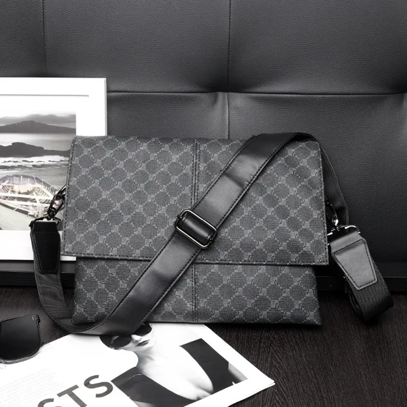 Imagem -05 - Bolsa de Couro para Homens Bolsa Mensageiro Casual Bolsa de Ombro Masculina Estilinete Marca de Luxo Moda