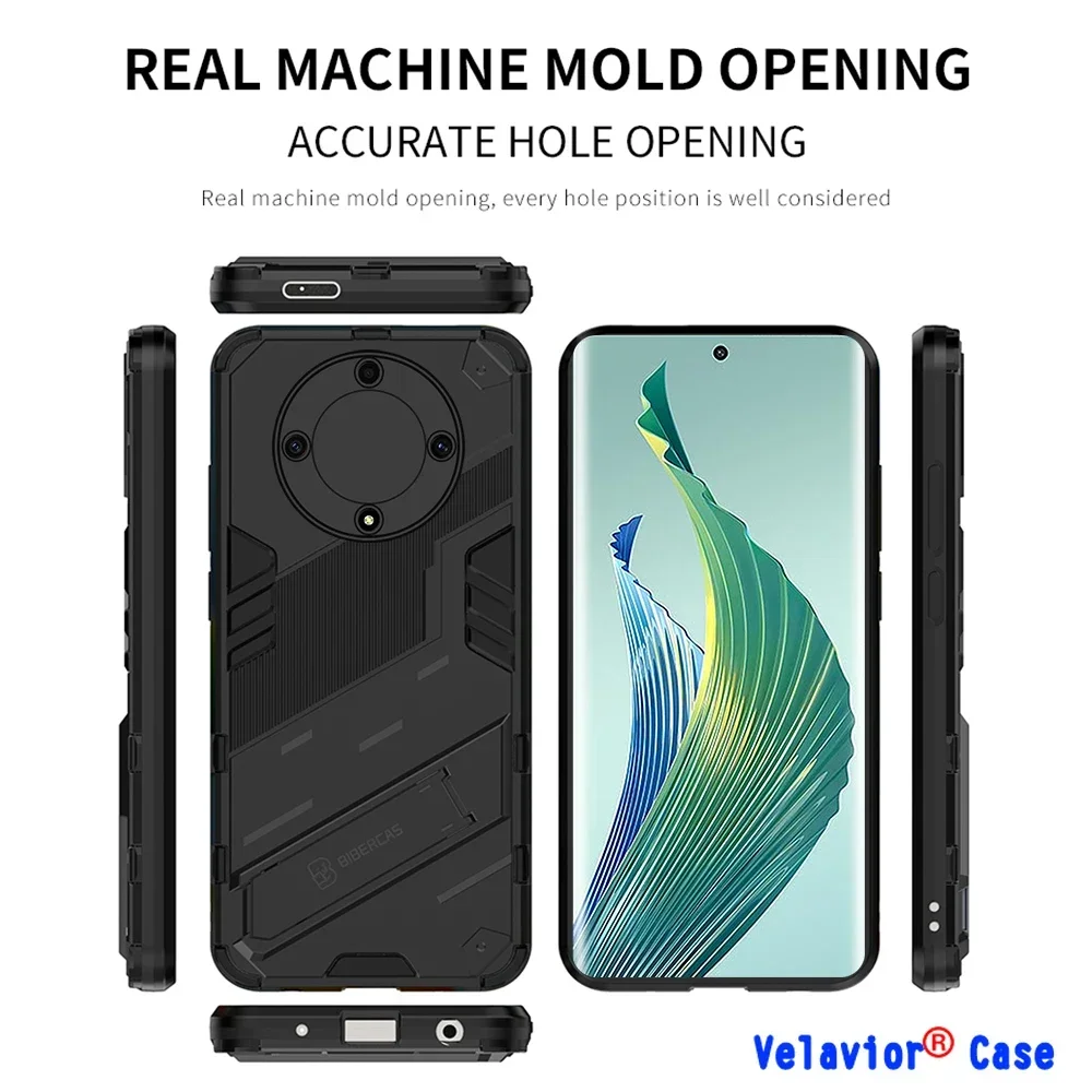 

For Honor X9a Case Anti-fall Shockproof Bumper Holder Back Cover for Honor X9A Magic 5 90 Pro Lite Lens Protector HonorX9a Case