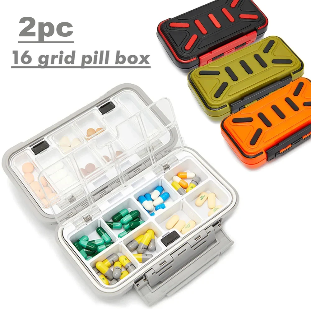

16 Grids Pills Box Weekly Pill Box Drug Boxes Travel Organizer Tablet Pillbox Pastillero Medicine Pillboxes Medicine Storage