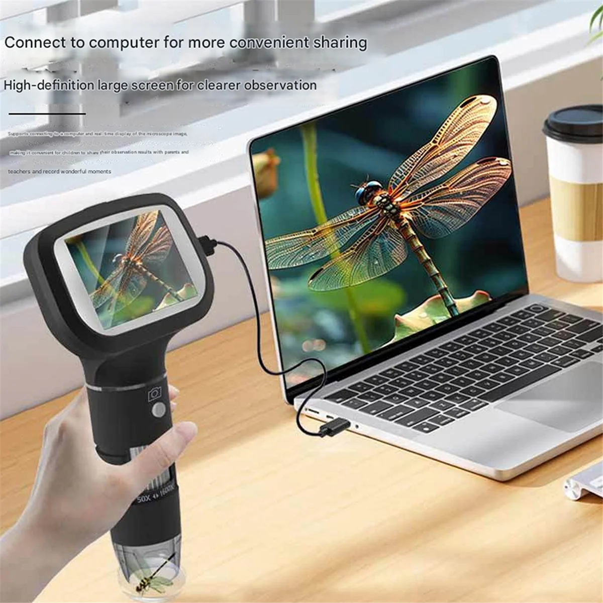 

2025+ 2.4inch Digital Microscope 1600X Magnifier 1080P HD Inspection Camera with 8 LED Lights Stand for Soldering/PCB Repair