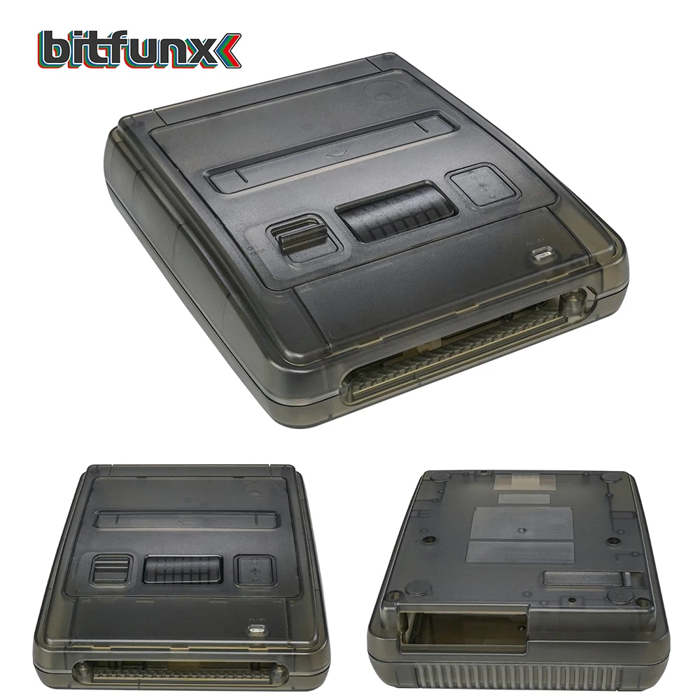 Bitfunx SFC Replacement Case Transparent Box For Super Famicom Console Super NES Game Console