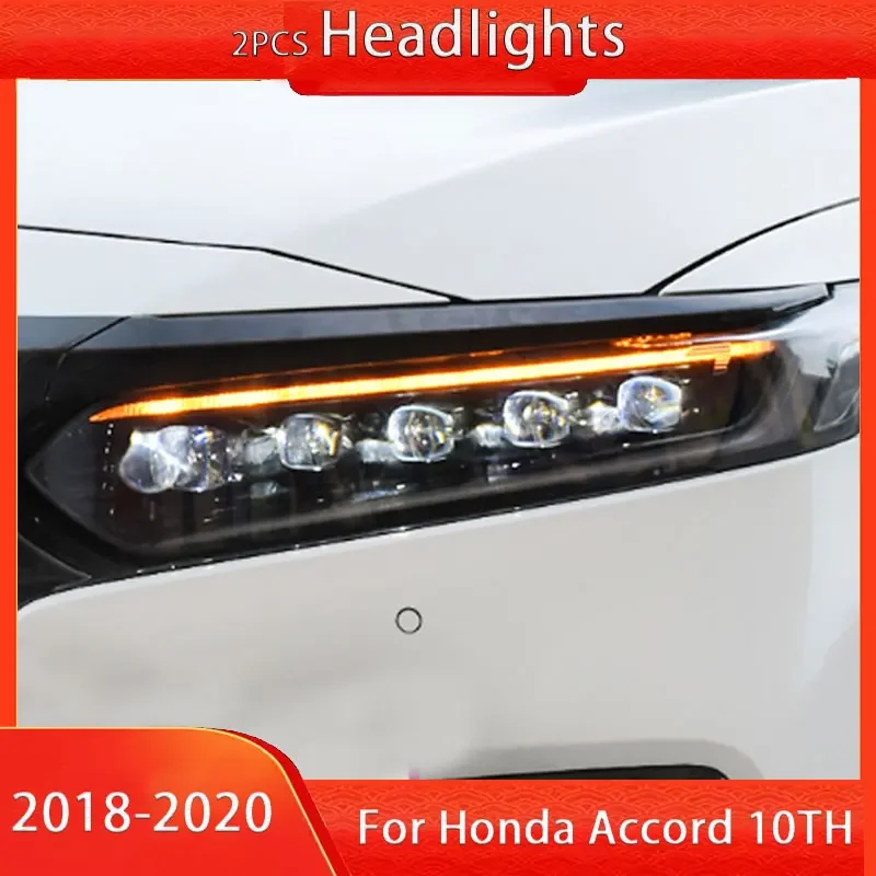 Car Front Headlight For Honda Accord G10 LED Headlight 2018-2020 Headlights Accord DRL Turn Signal High Beam Angel Eye Projector