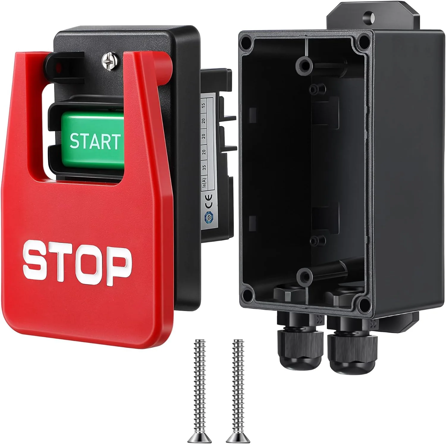 Single-Phase Mechanical Switch 120/230V 2HP Safety Power Switch For Table Saws And Wood Cutting Machines, Red