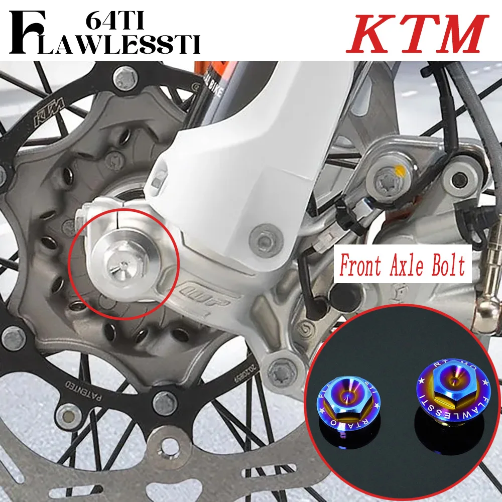 

FLAWLESSTI Gr5 Titanium Nut Front Rear Wheel Lock Axle Lock Nut For EXC 300 250 EXCF 350 XCW 450 500