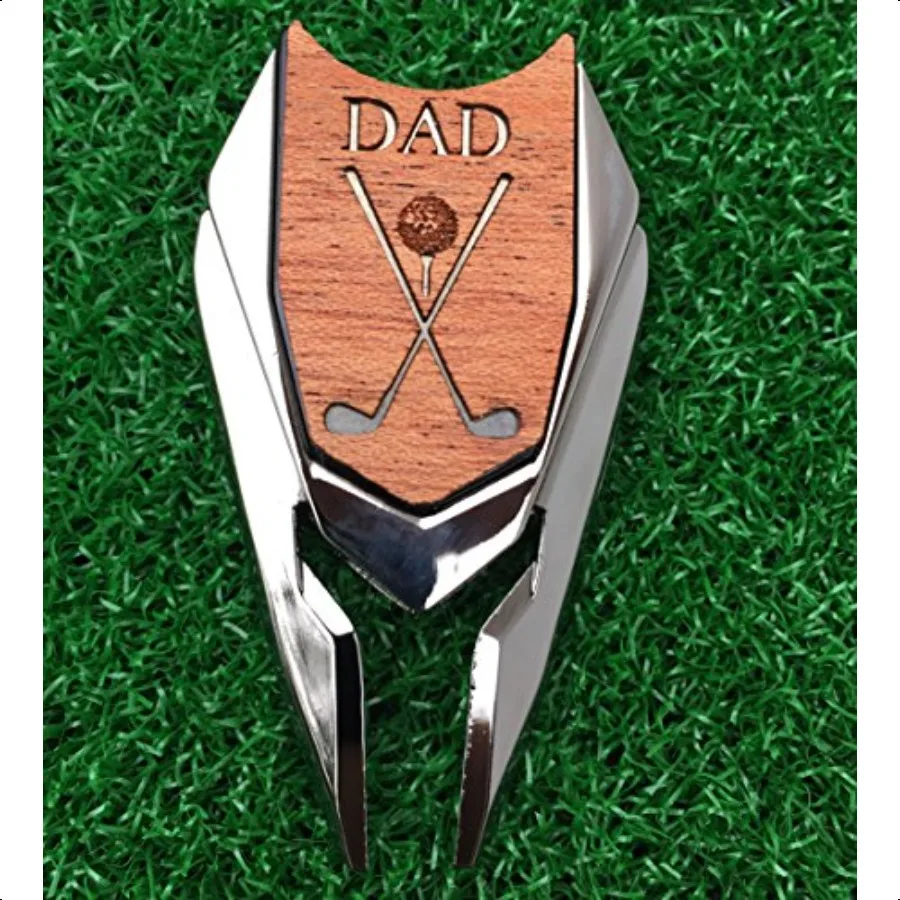 

DAD Engraved Golf Gift Divot Tool and Ball Marker in Teak Wood Dad Personalized Gift Dad Gift for Dad Dad Birthday Gift