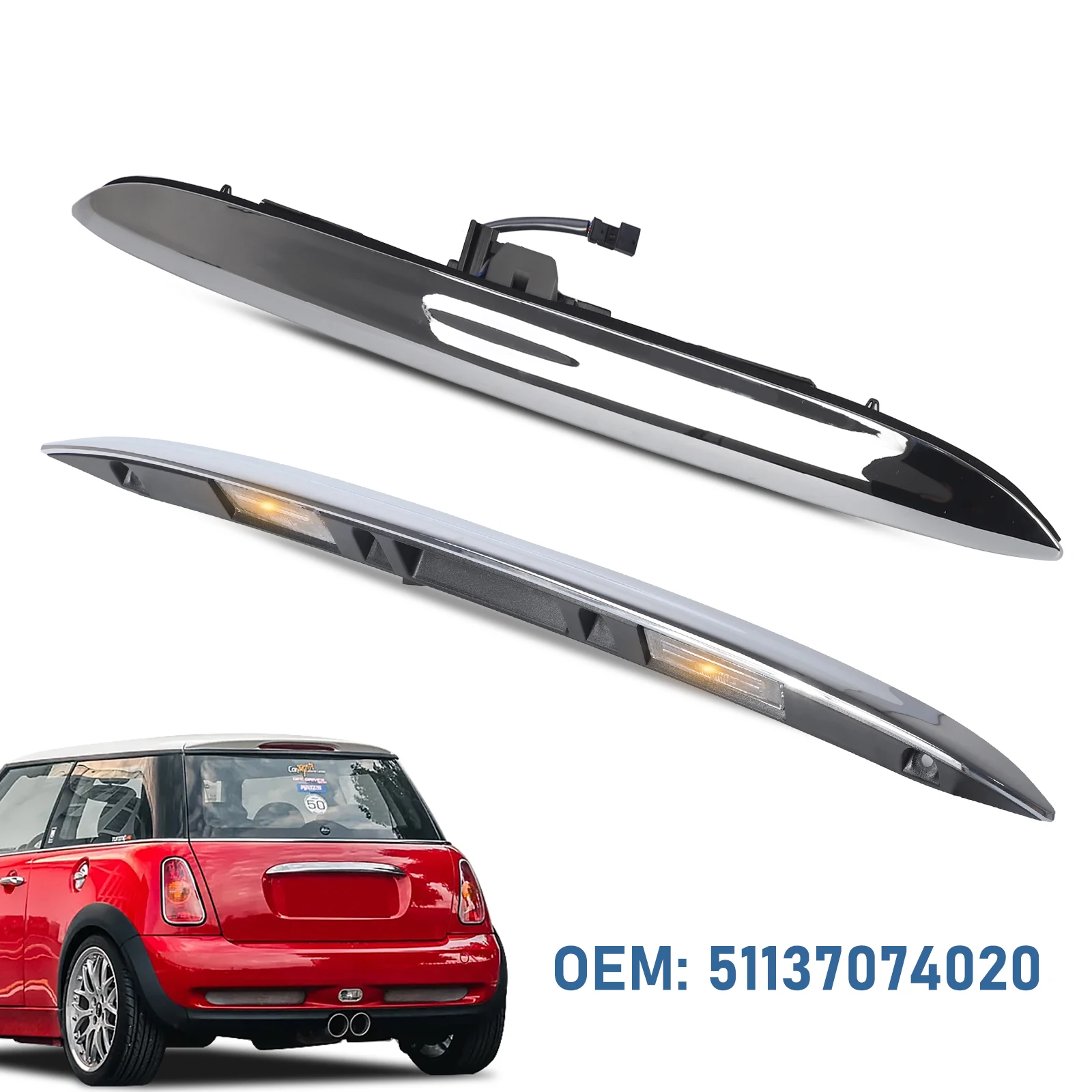 51137074020 1 Stück Heckklappengriff mit Lampe für BMW Mini Cooper R50/R52/R53 2002-2008 Neuer Heckklappengriff mit Licht Großhandel – Detail 6