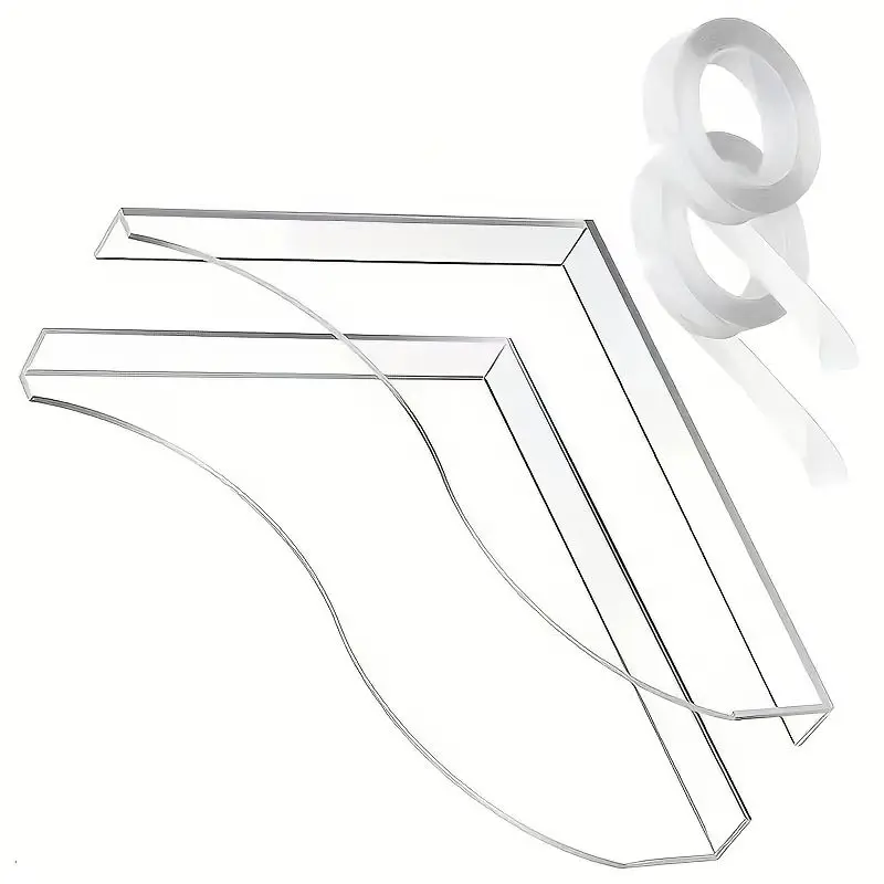 NEW Anti-Splash Bathtub Shower Splash Guard Shower Corner Water Guard with Clear Adhesive Tape Acrylic