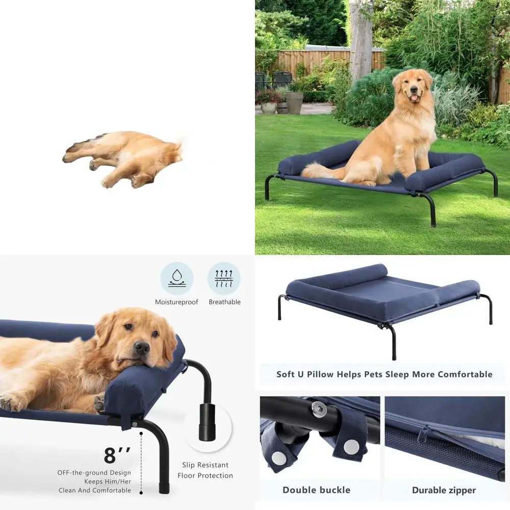 

Портативная уличная подстилка для собак с дышащей сеткой и съемным водонепроницаемым бортиком для крупных собак