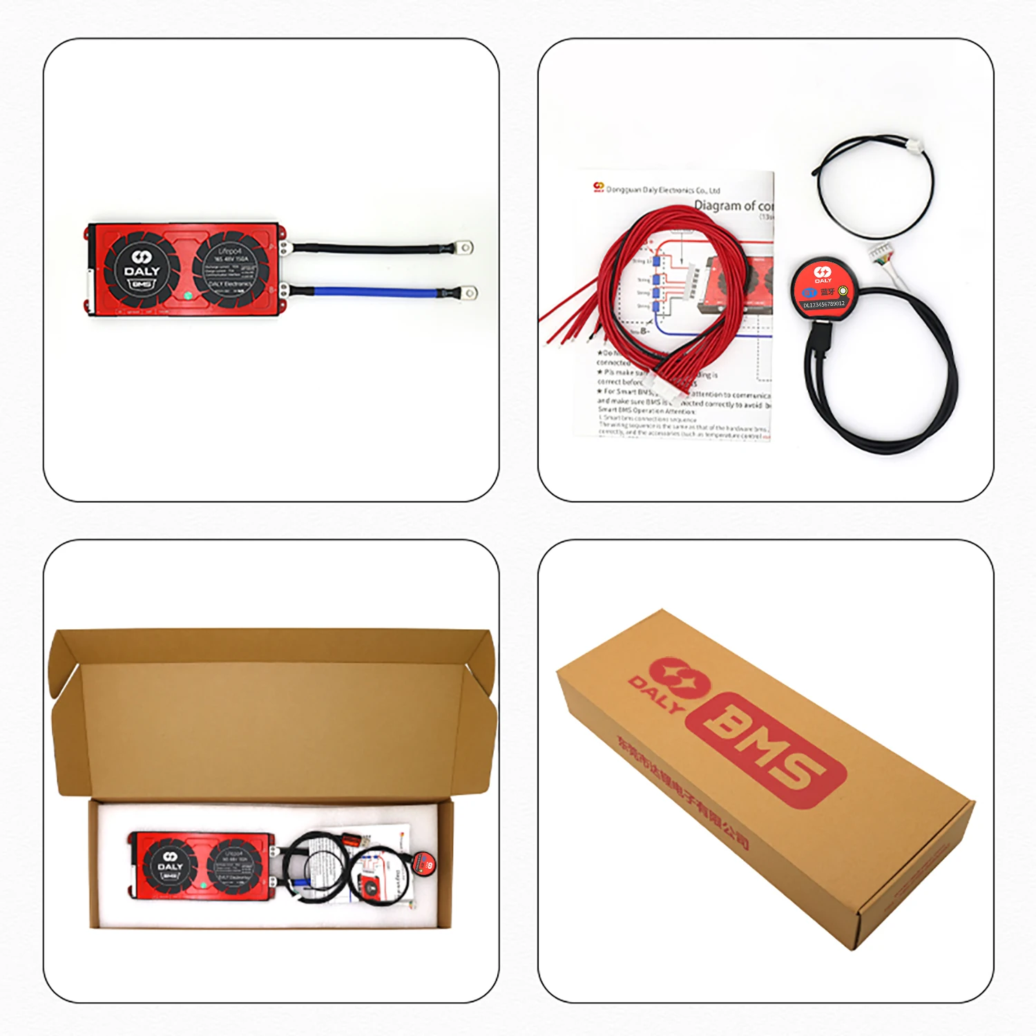 Daly Smart BMS 48v 250a UART BT Function 3.2v Rechargeable Lifepo4 Battery Pack With BMS 16s 250a