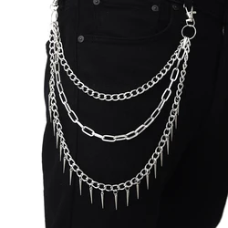 Layered Pants Chain For Men Women Spikes Pocket Trousers Chain Punk  Rock Goth Accessories