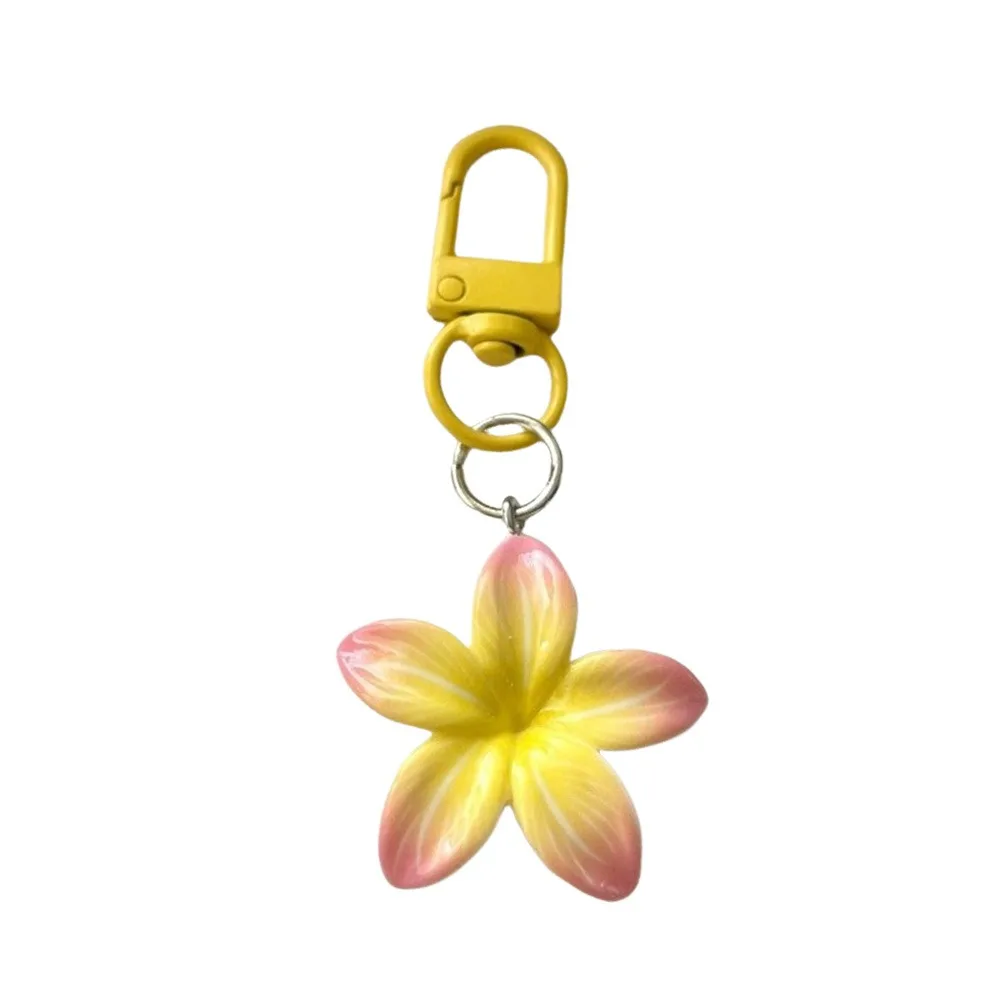 New Resin Flower Keychain Colorful Car Key Ring Bag Accessories Backpack Hanging