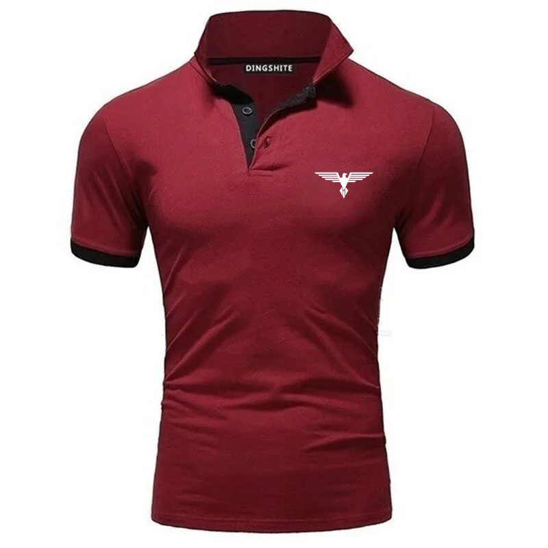 Polo collar contrasting color shirt office fashionable new T-shirt polo shirt men\'s summer top business casual breathable