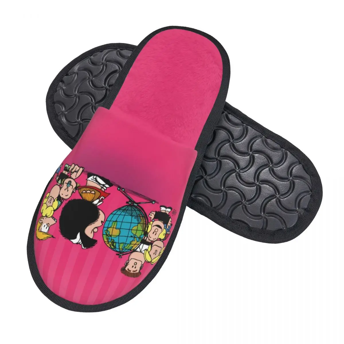 Custom Kawaii Cartoon Mafalda Guest Slippers for Spa Women House Slipper