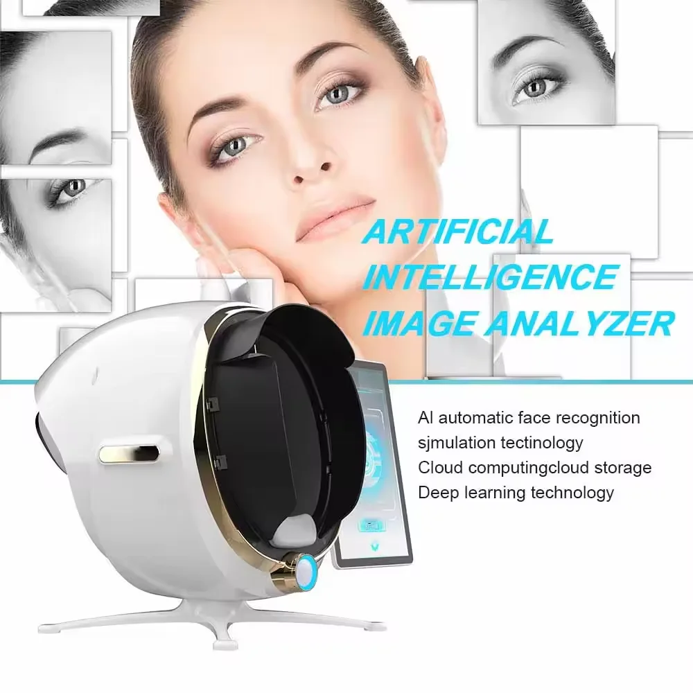 Facial Analyzer Monitor เครื่อง Magic Mirror การทดสอบแบบพกพาภาษาอังกฤษ 3D Skin Care เครื่องตรวจจับกล้องใบหน้าการทดสอบทางเทคนิคใหม่ล่าสุด