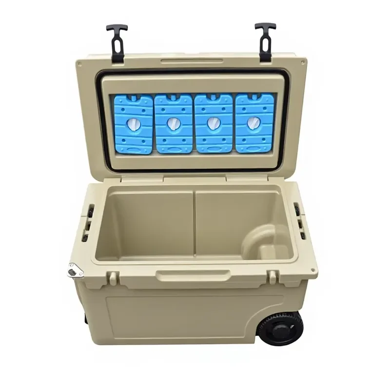 Portable Wheeled Cooler Box Large Capacity Insulated Ice Chest for Outdoor Camping Picnic Beach Travel Heavy Duty Rolling