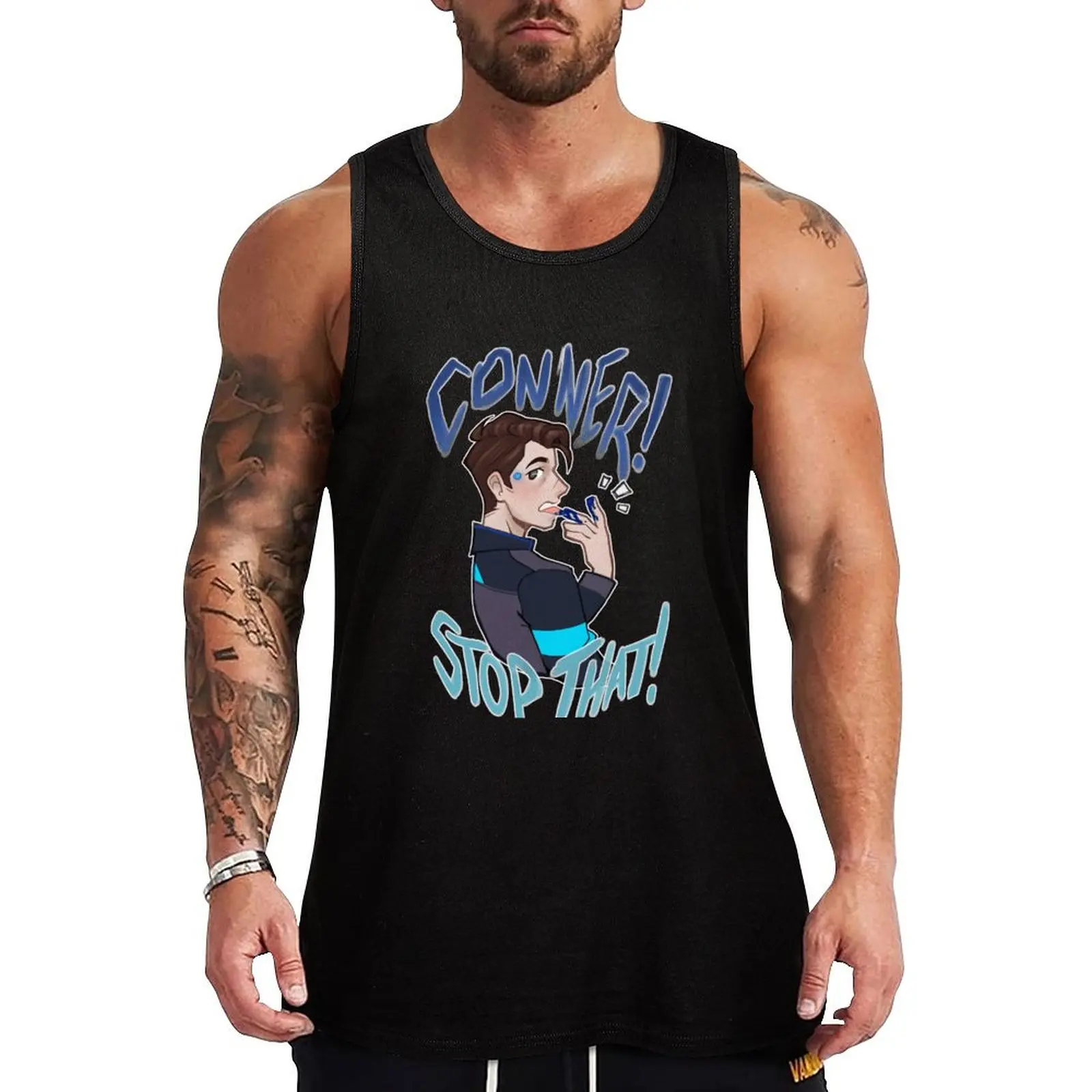 

Conner! stop that!! Tank Top Men's sleeveless t-shirt mens gym clothes Men sleeveless tee