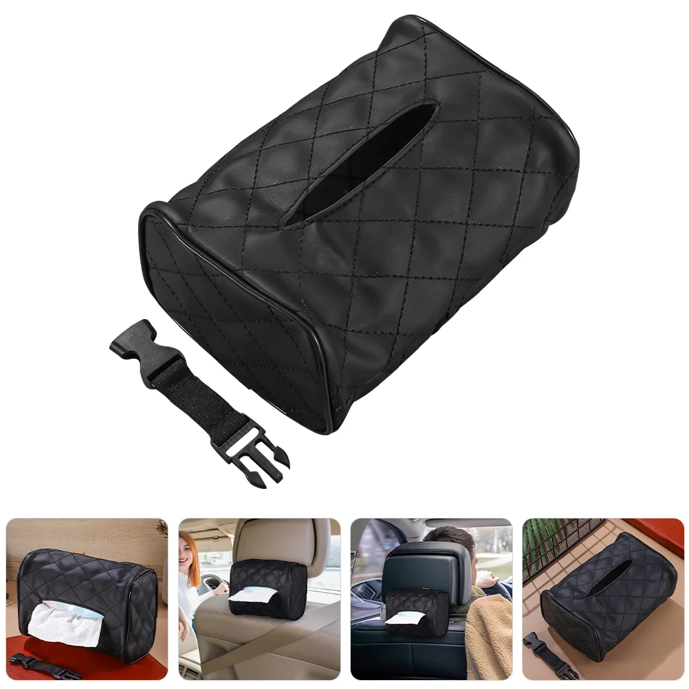 

2 Pcs Car Tissue Box Paper Towel Holder Organizer Backseat Napkin Dispenser Interior Accessories Pu Hanging for Visor