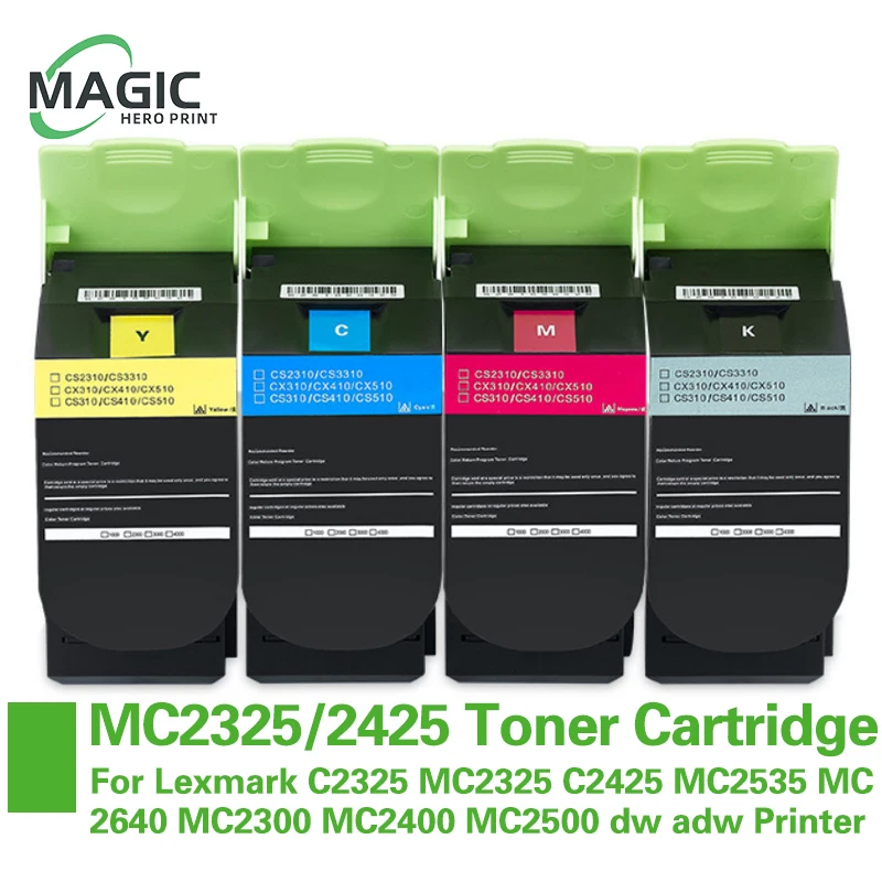 Cartucho de tóner Compatible MC2325 MC2425 para impresora Lexmark C2325 MC2325 C2425 MC2535 MC2640 MC2300 MC2400 MC2500 dw adw