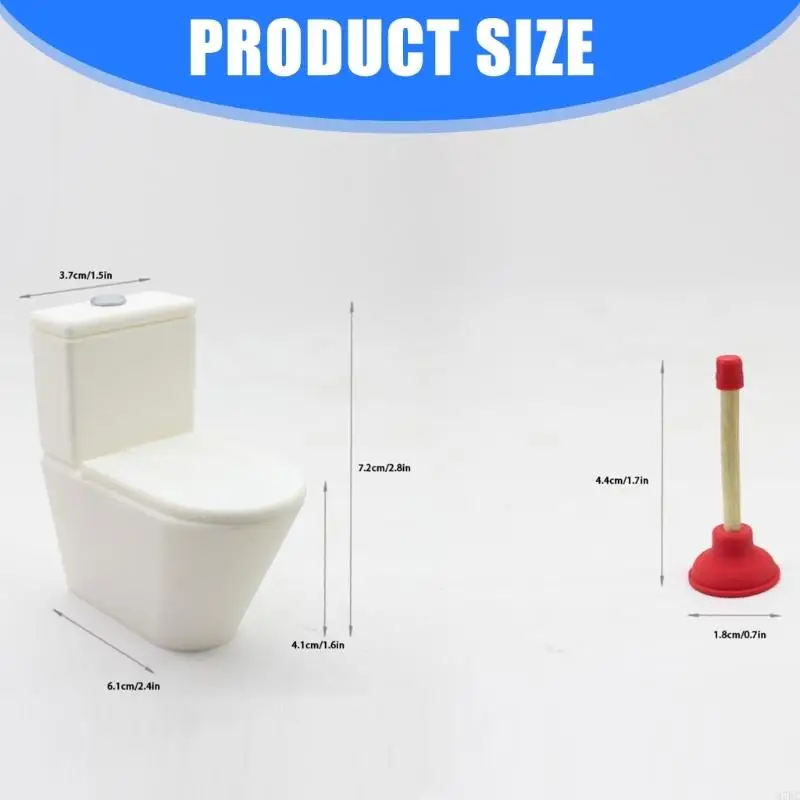 97BC – ensemble figurines d'égouttoir siège toilette, maison poupée réaliste, décors scène salle bains 1/12