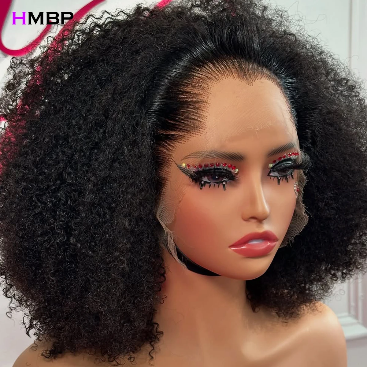 

Lagos Hairline 13x6 HD Transparent Lace Frontal Wig Human Hair 450 Density Kinky Curly 360 Glueless Lace Frontal Human Hair Wigs